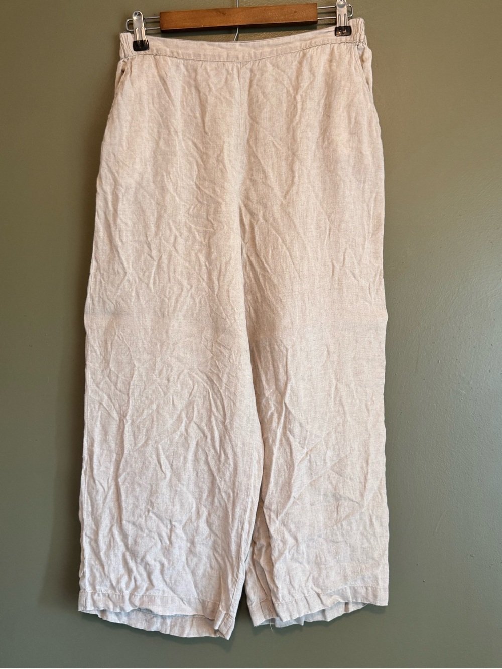 CP Shades Neutral Beige Linen-Blend Pants